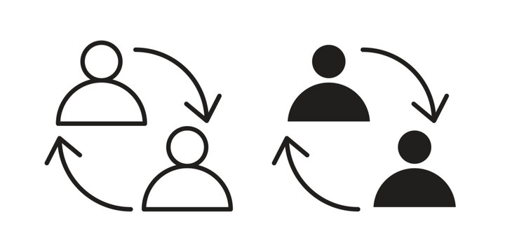 Peer to peer icons in trendy flat style. Icon design, logo, app, UI. Vector illustration