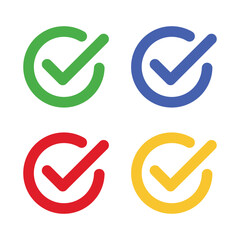 Vector Check Mark With Multiple Color Icon Set