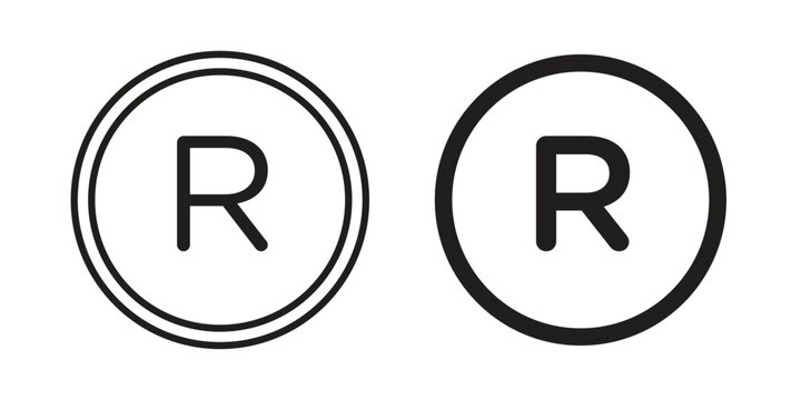 Registered trademark icons in trendy flat style. Icon design, logo, app, UI. Vector illustration