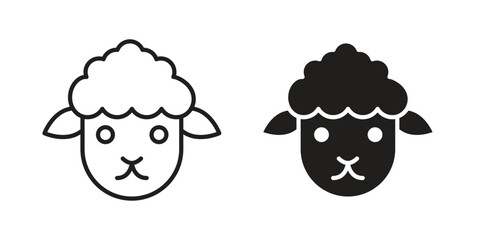 Obraz premium Sheep icons in trendy flat style. Icon design, logo, app, UI. Vector illustration