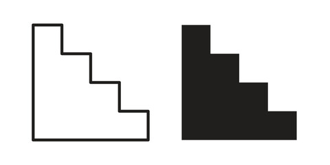 Stairs icons in trendy flat style. Icon design, logo, app, UI. Vector illustration