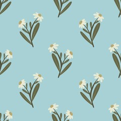 seamless pattern with cartoon flowers. hand drawing. design for fabric, print, textile, wrapper	

