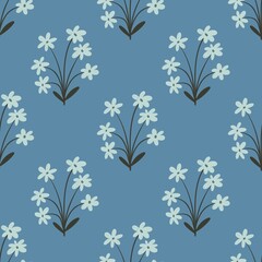 seamless pattern with cartoon flowers. hand drawing. design for fabric, print, textile, wrapper	
