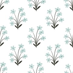 seamless pattern with cartoon flowers. hand drawing. design for fabric, print, textile, wrapper	
