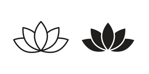 Obraz premium Water lily icons in trendy flat style. Icon design, logo, app, UI. Vector illustration