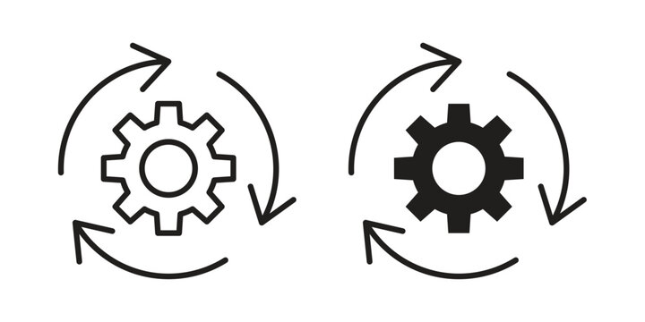 Workflow process icons in trendy flat style. Icon design, logo, app, UI. Vector illustration