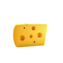 Delicious Yellow Swiss Cheese Wedge with Distinctive Holes.