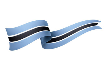 Botswana flag colors forming a waving ribbon or sash. Representing national pride and identity with blue, black, and white stripes