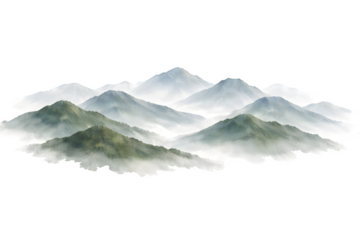 Mountain range illustration isolated on transparent background