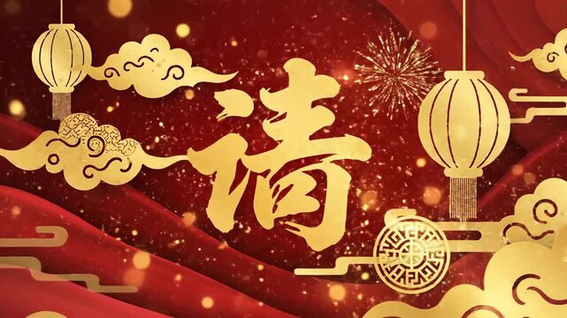 Celebrating Lunar New Year 2026 with Vibrant Red and Gold Lanterns in a Joyful Cultural Scene