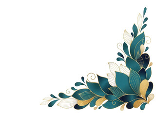 Cheerful yellow daffodil and violet crocus spring corner border isolated on white background