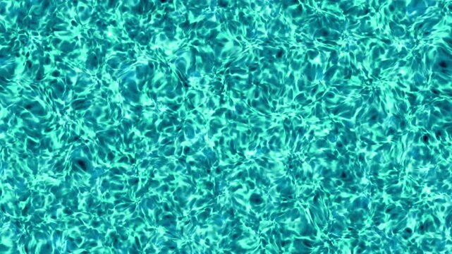 Water wave pattern seamless background loop. Light refraction and caustics in turquoise sea or pool. Digital animation.