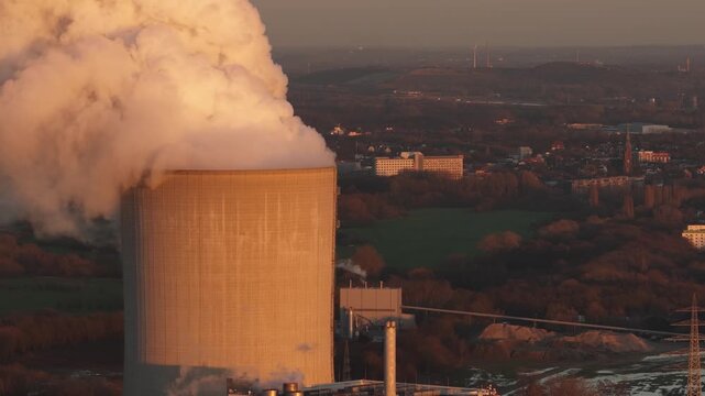 Aerial View of L nen Coal-Fired Power Plant Decommissioned Site