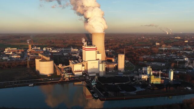 Aerial View of L nen Coal-Fired Power Plant Decommissioned Site