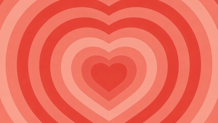 Red Heart Shapes Concentric Pattern Background