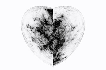 heart of a black and white