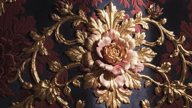 Ornate Floral Ornament Shining With Gold Accents