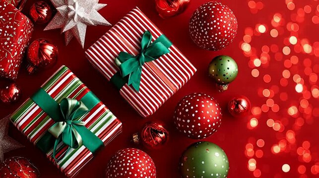 Christmas gift boxes and ornaments