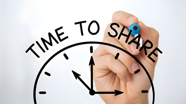 Illustrative message urging viewers to take the opportunity to share their thoughts, ideas, and creations with others in a timely manner, now.