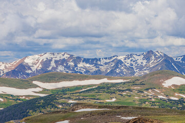 Sunny view of the beautiful landscape of Mt Ida in Rocky Mountain National Park