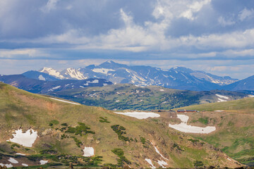 Sunny view of the beautiful landscape of Mt Ida in Rocky Mountain National Park