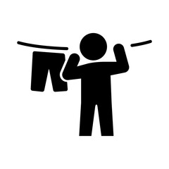 洗濯物を干している人のアイコン