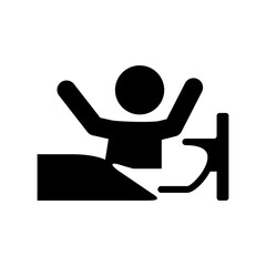 ベッドで起きた人のアイコン