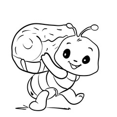 Cute Cartoon Ant Coloring Book