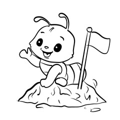 Cute Baby Ant Coloring Book Art