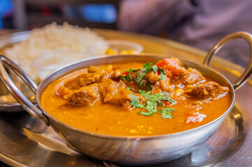 Close up shot of a delicious Indian style curry