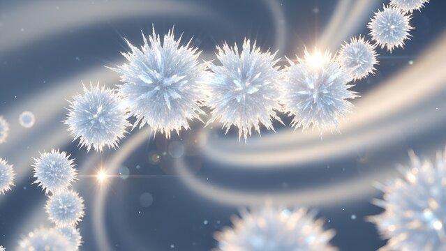 Abstract viral cell render, detailed microscopic view of pathogenic organism - Powered by Adobe
