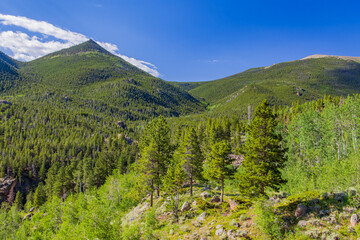 Beautiful sunny landscape along the East Portal Trail
