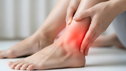 Ankle Joint Strain Pain and Foot Injury Concept