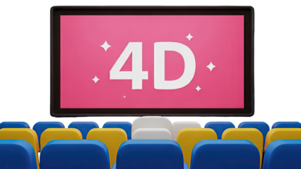 4D Cinema Experience with Colorful Seats