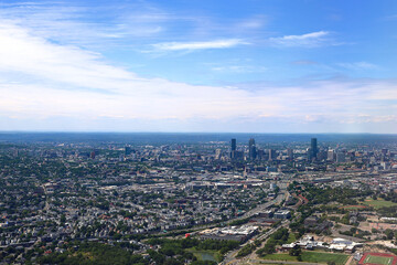Panoramic General View of Boston and the surrounding area, Massachusetts