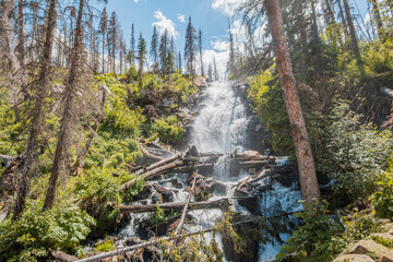 Beautiful landscape along the Fern Lake Trail of Rocky Mountain National Park