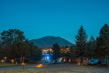 Night landscape of a mountain and Lake Estes Park