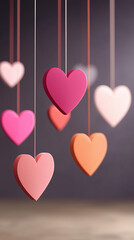 Valentine&rsquo;s Heart Decorations Flat Vector Illustration