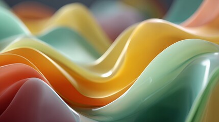 A colorful abstract image of wavy shapes in various hues