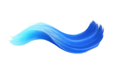 Blue paint brush stroke creating a flowing wave shape with gradient color and transparent background