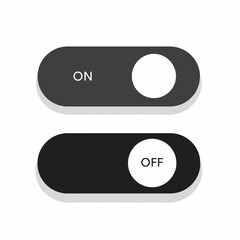 Minimalist toggle switch UI elements showing ON and OFF states