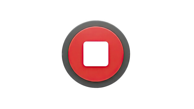 3D Rendered Stop Button