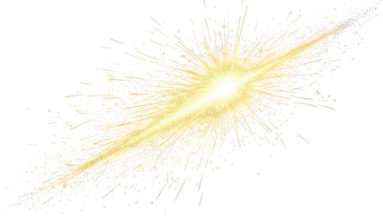 Obraz premium Radiant burst of golden light isolated on transparent background