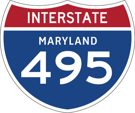 Interstate 495, Maryland, I-495 Highway Shield Design Vector
