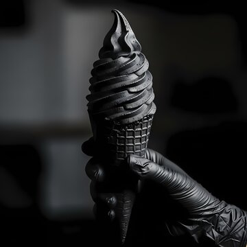 Gothic Black Charcoal Soft Serve Ice Cream