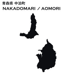 イラスト素材：日本地図　青森県中泊町ベクターイラストマップ	
