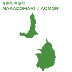 イラスト素材：日本地図　青森県中泊町ベクターイラストマップ	
