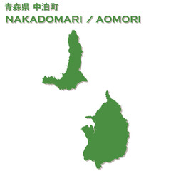 イラスト素材：日本地図　青森県中泊町ベクターイラストマップ	
