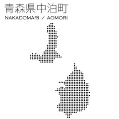イラスト素材：日本地図　青森県中泊町ベクターイラストマップ	

