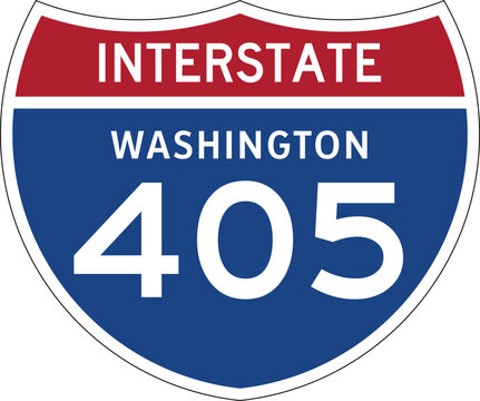 Interstate 405 Washington, I-405 Highway Shield Design Vector